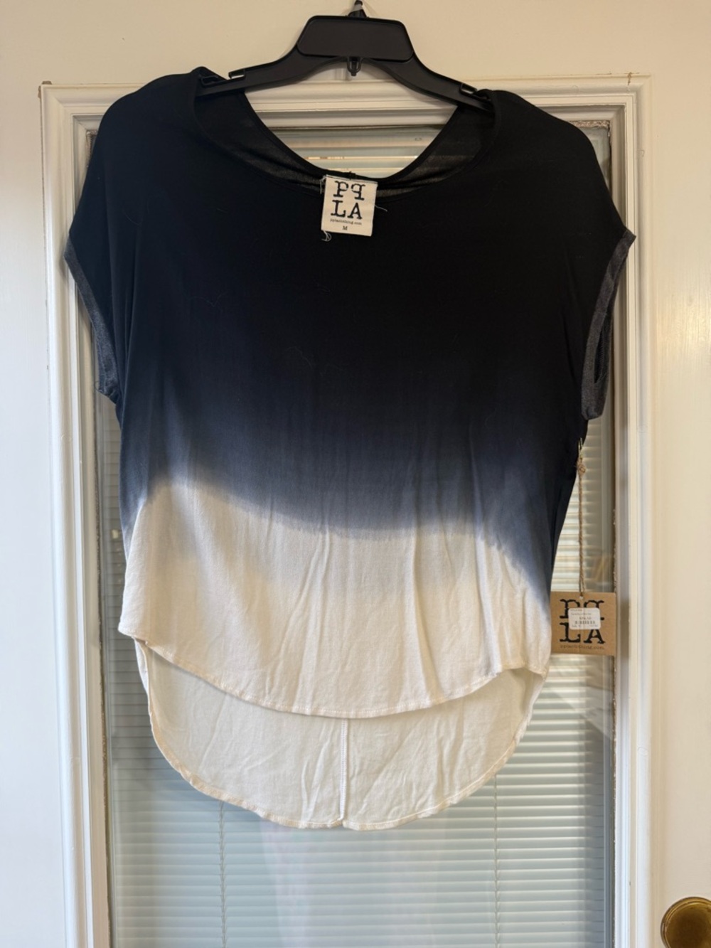 PPLA Ombre Black-to-Cream Short Sleeve Tee